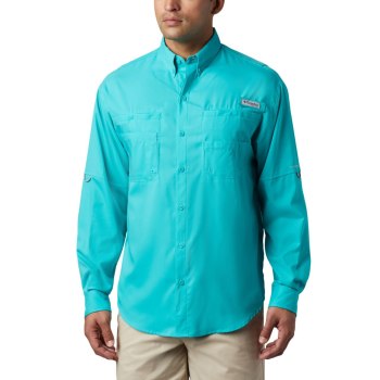 Columbia Overhemd Heren, PFG Tamiami II Long Sleeve Big LichtTurquoise, 69ASLRVFY